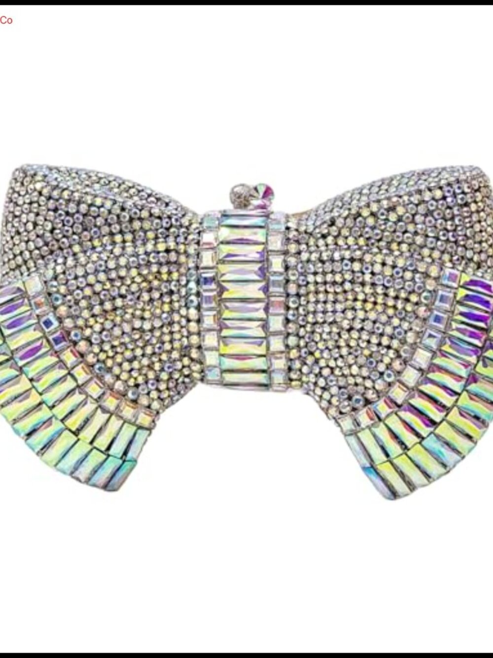 Rhinestone Bowknot Evening Clutch with Detachable Chains